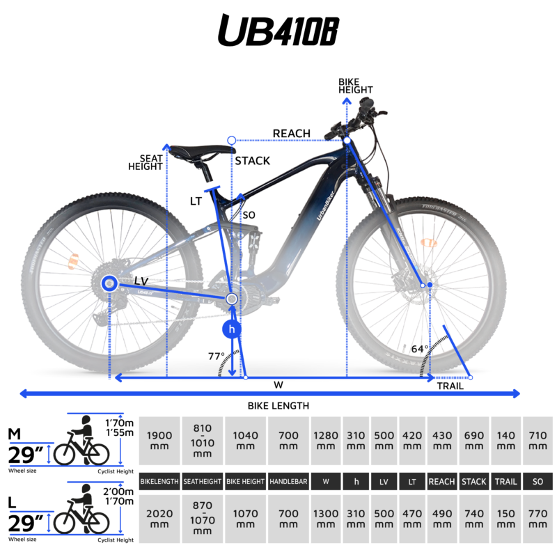 UB410B MEDIDAS Y TALLAS